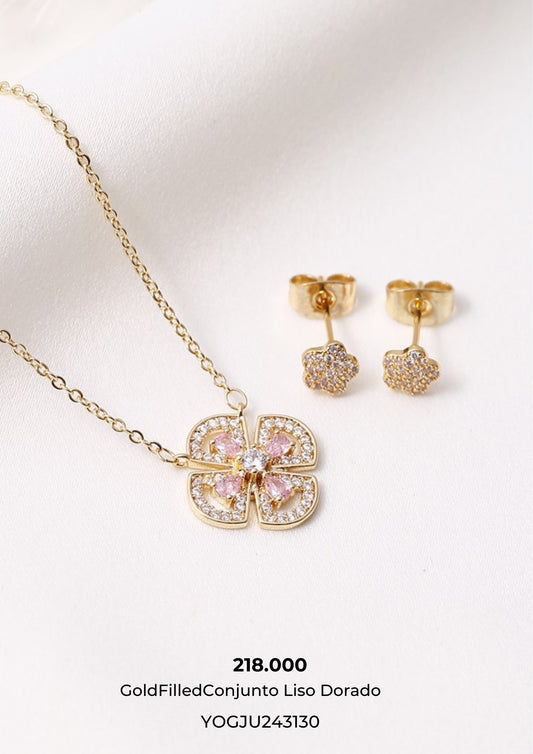 Conjunto Rosa y Dorado