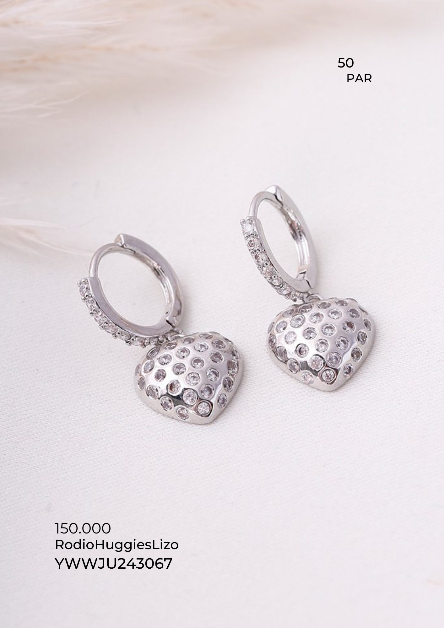 Aro Corazon con piedras